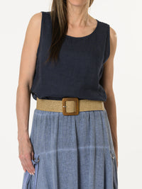 Camisole marine avec dentelle sur le côté