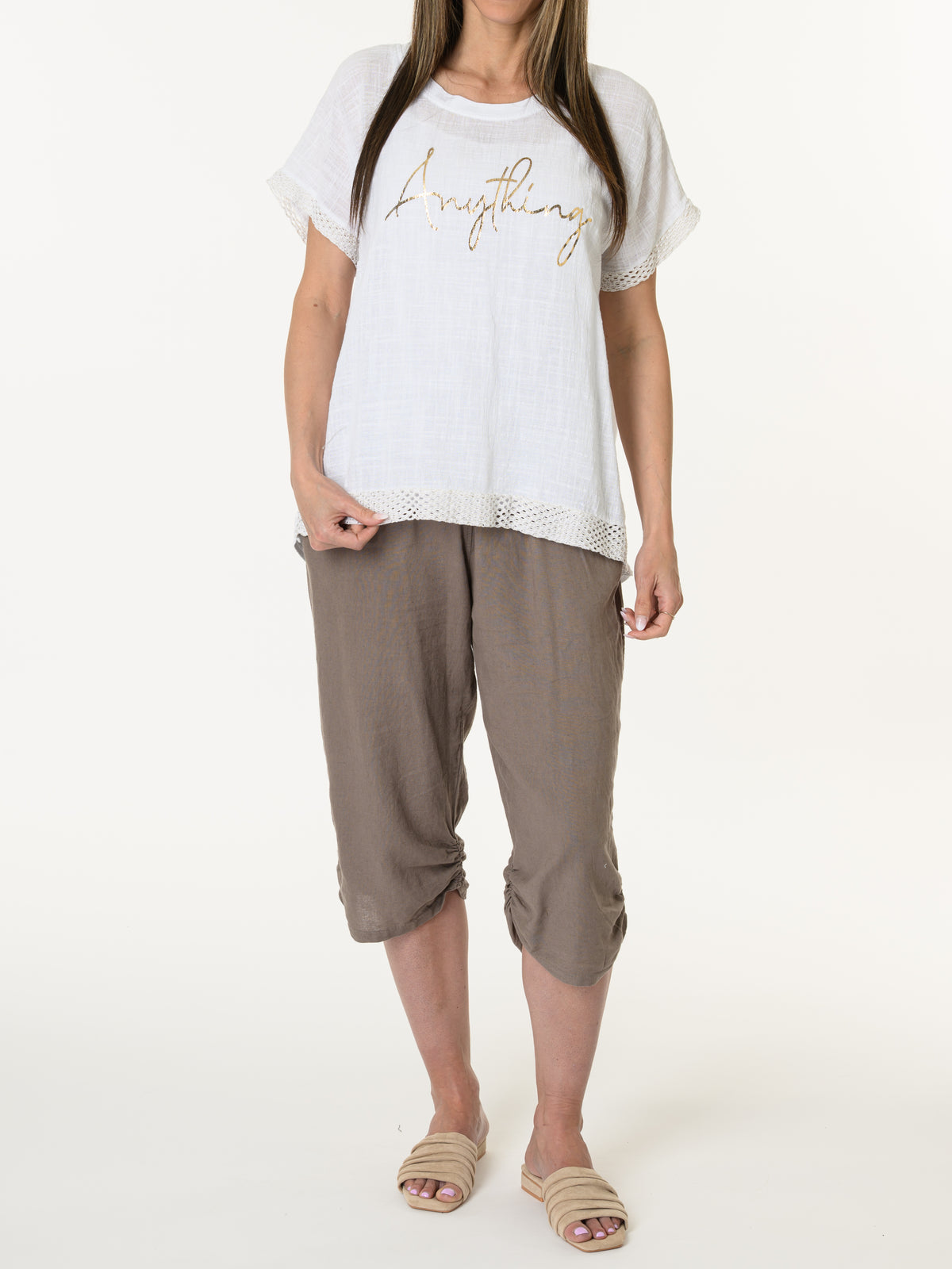T-shirt blanc ''Anything''