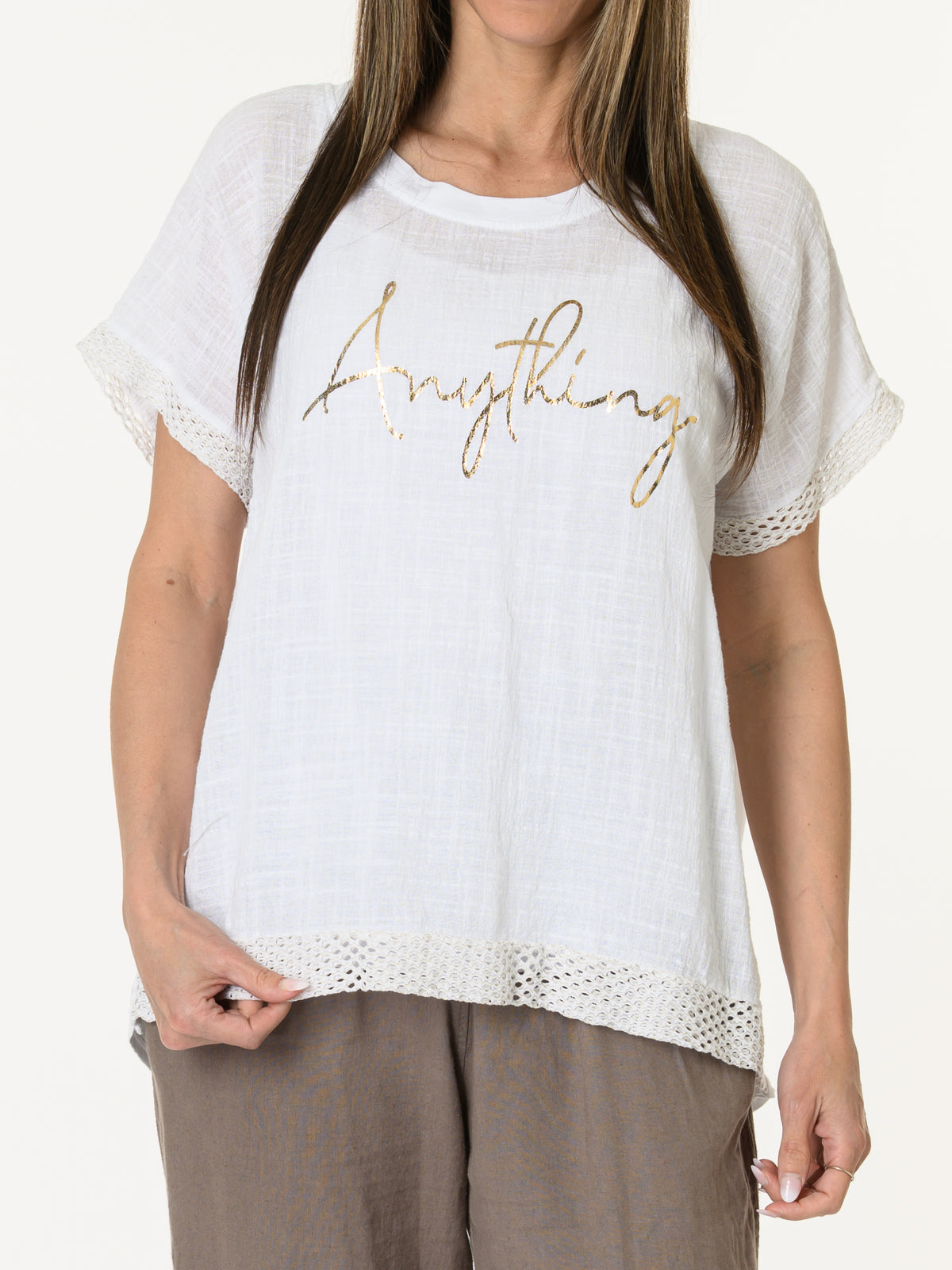 T-shirt blanc ''Anything''