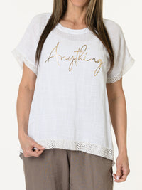 T-shirt blanc ''Anything''