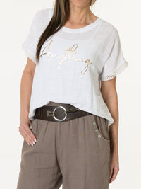 T-shirt blanc ''Anything''
