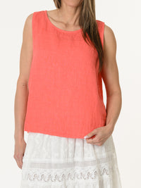 Camisole corail avec dentelle sur le côté