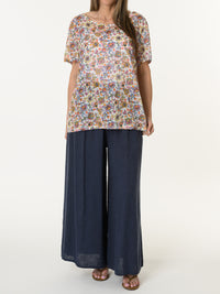 T-shirt floral avec transparence