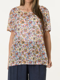 T-shirt floral avec transparence