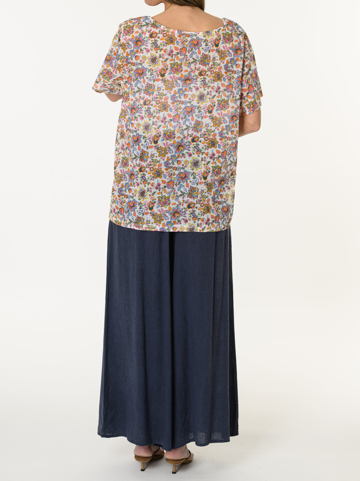 T-shirt floral avec transparence