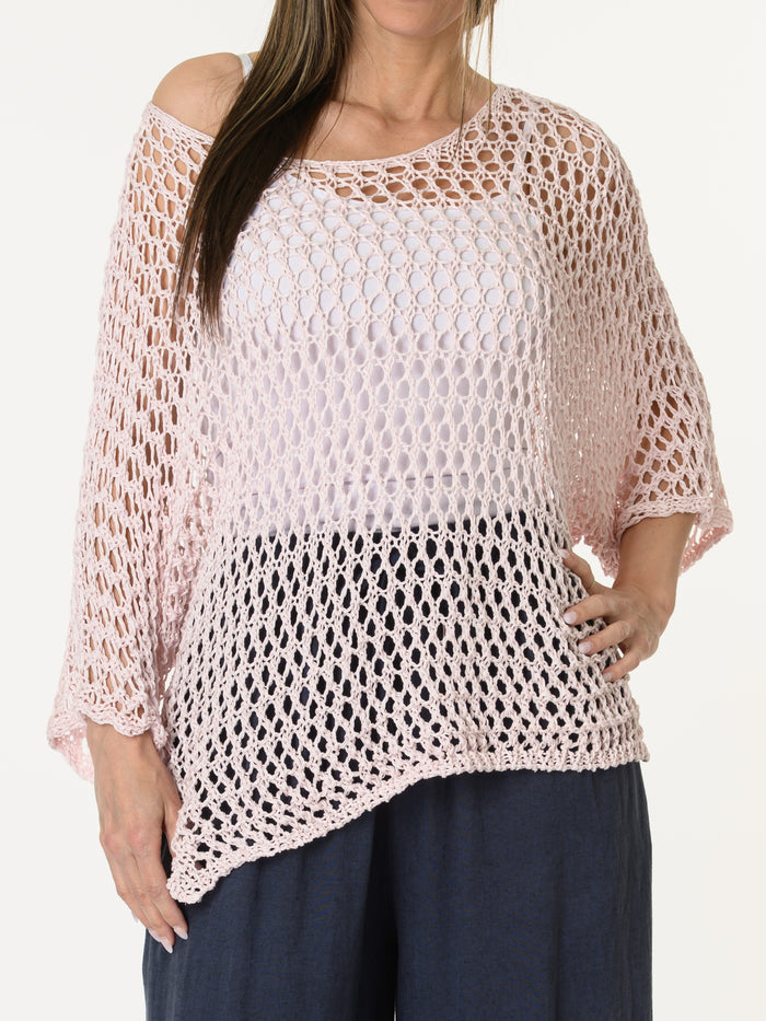 Chandail rose en crochet