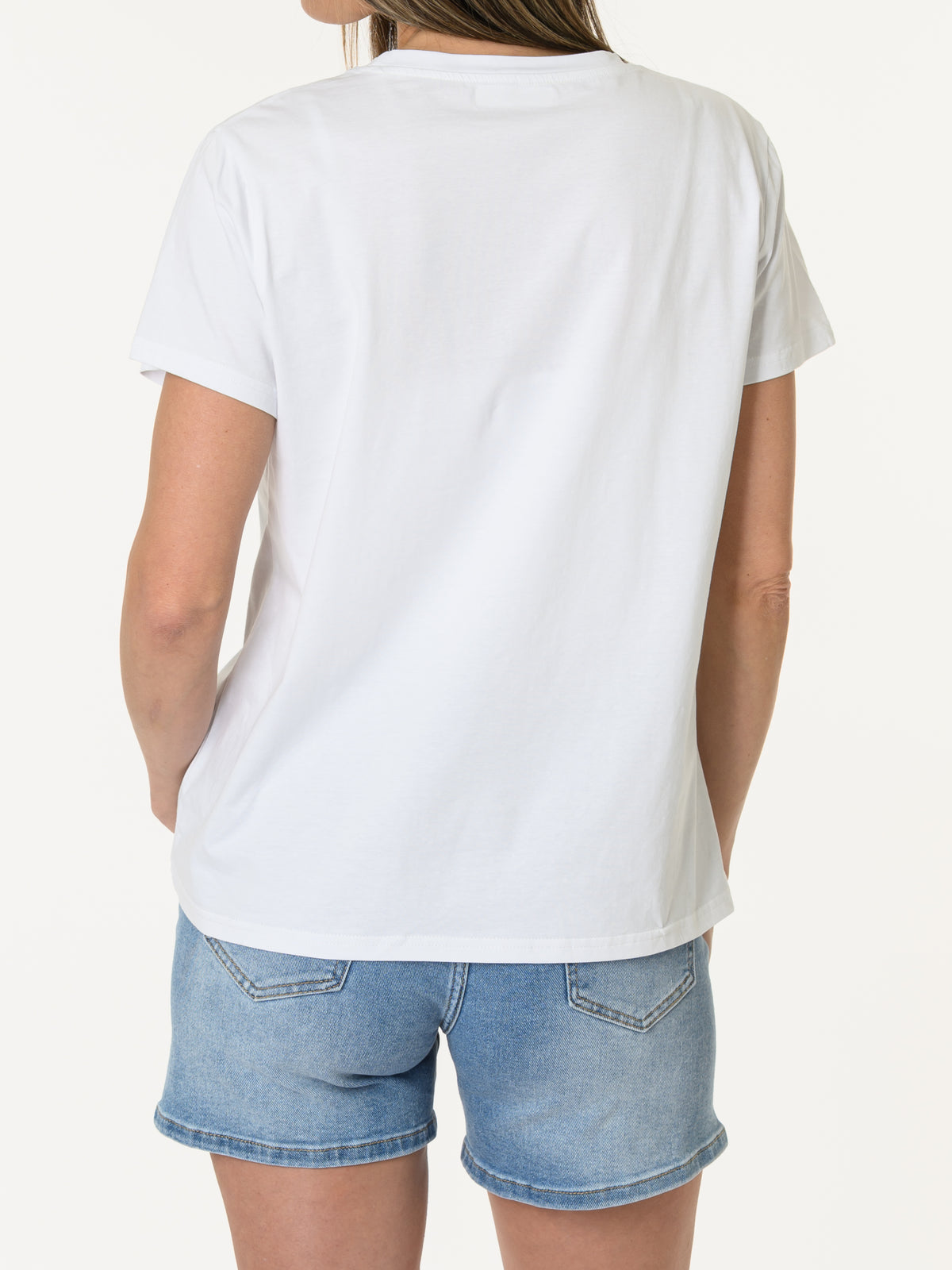 T-shirt blanc et aqua motif teckel