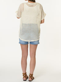 T-shirt beige en mailles ''Gratitude''