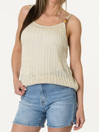 Camisole beige en mailles