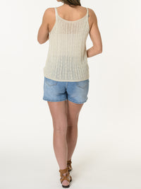 Camisole beige en mailles