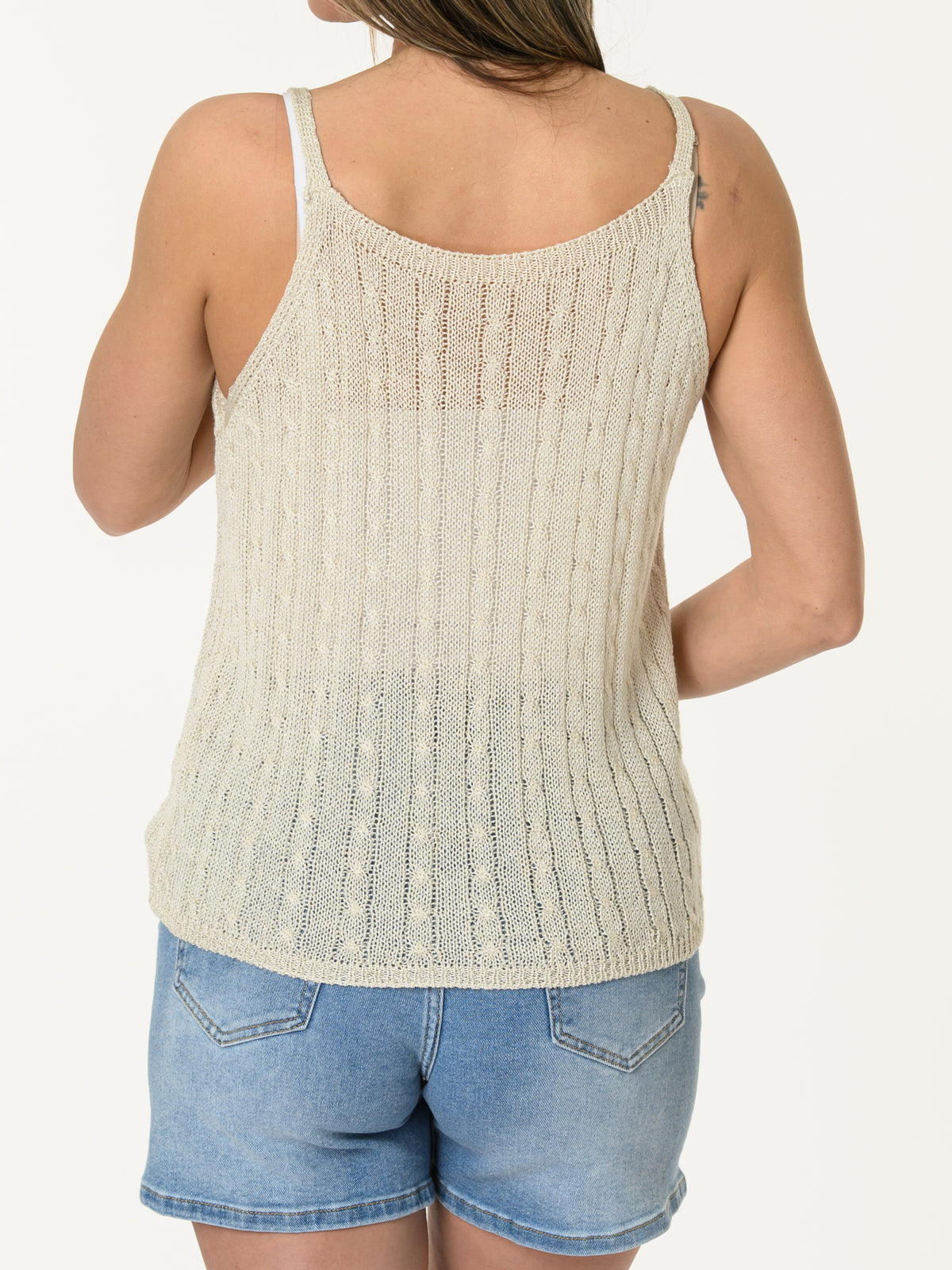 Camisole beige en mailles