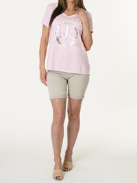 T-shirt rose peace and love