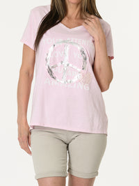 T-shirt rose peace and love