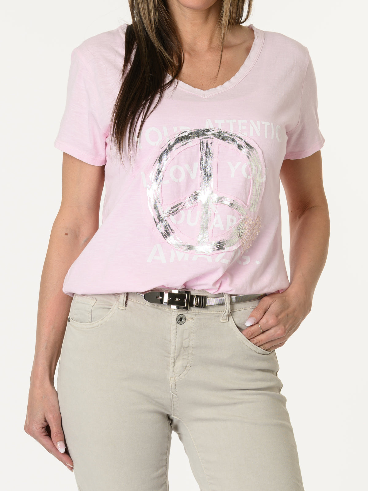T-shirt rose peace and love