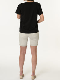 Nouveautés - T-shirt noir avec beetle rose