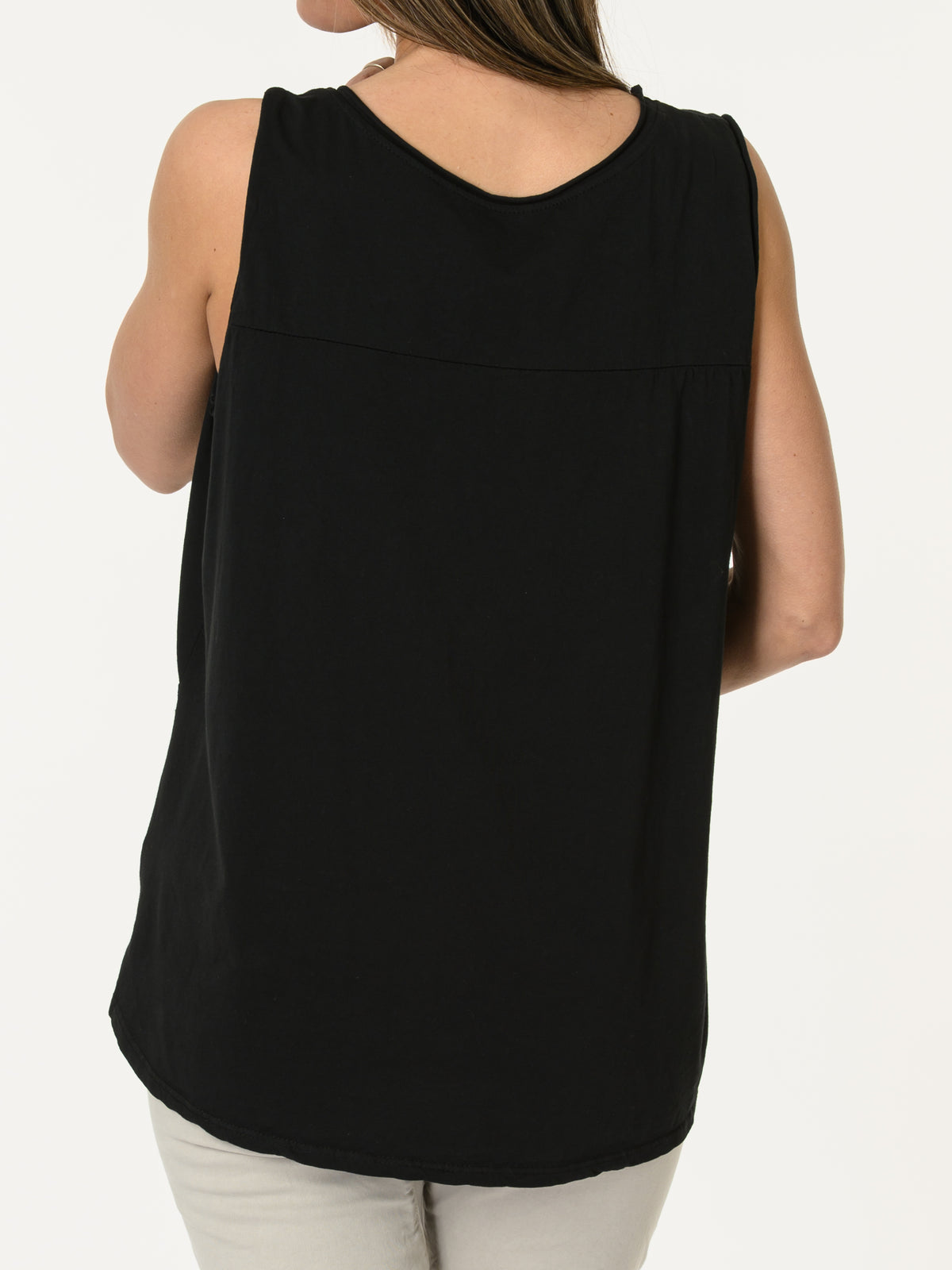 Camisole noire à motifs de fleurs argentées