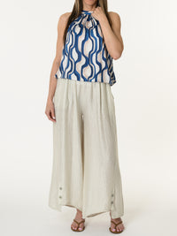 Camisole à col montant avec imprimé géométrique rétro