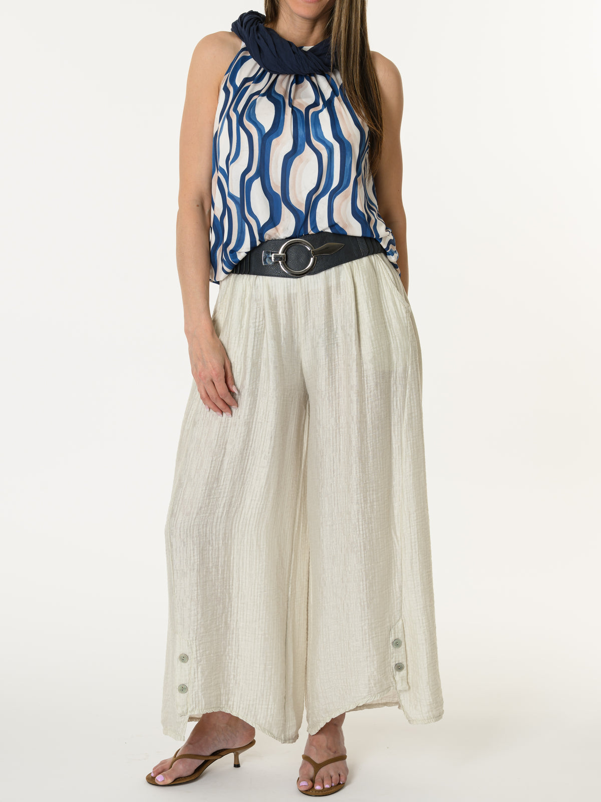 Camisole à col montant avec imprimé géométrique rétro