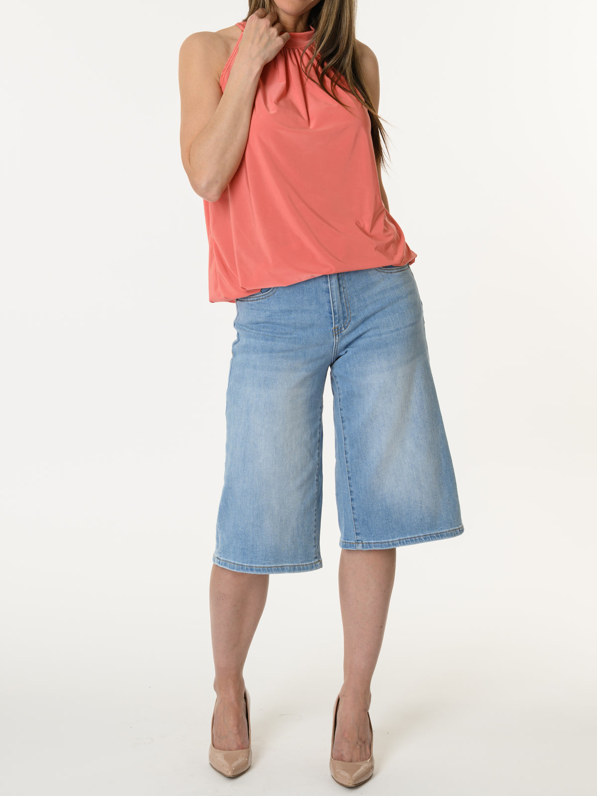 Nouveautés - Camisole corail avec col montant
