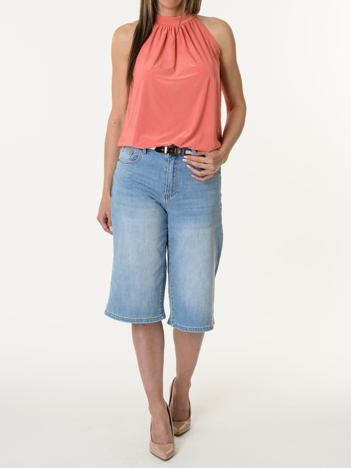 Nouveautés - Camisole corail avec col montant