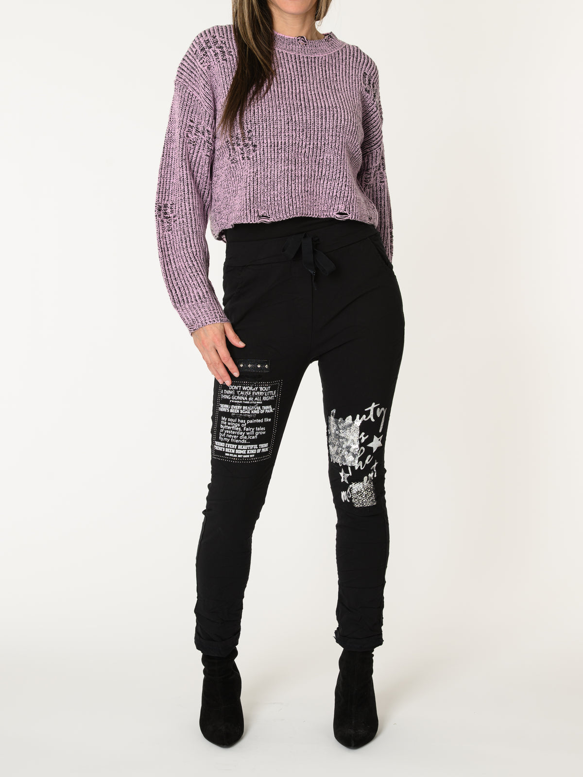 Chandail rose décontracté en tricot