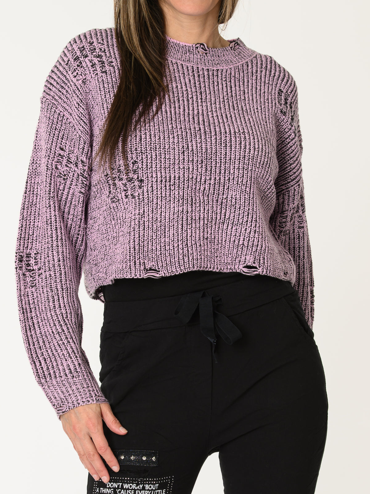 Chandail rose décontracté en tricot