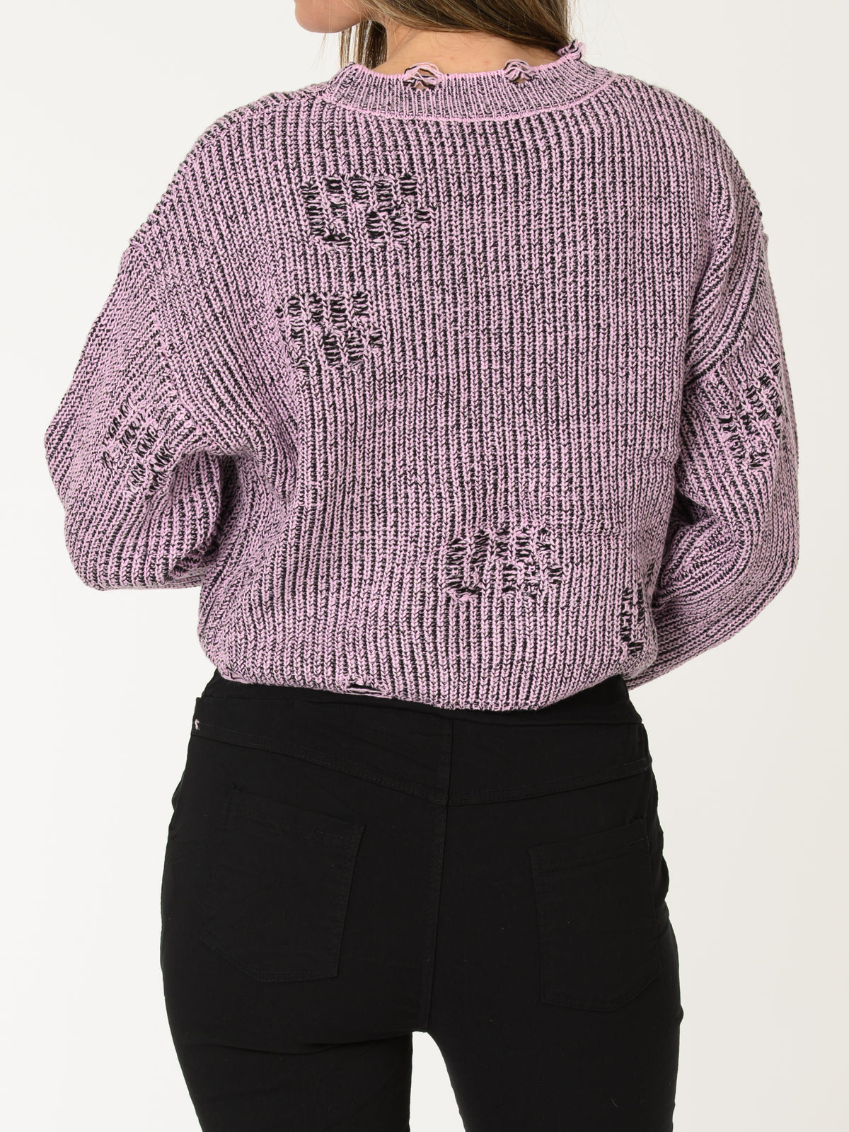 Chandail rose décontracté en tricot