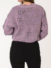 Chandail rose décontracté en tricot