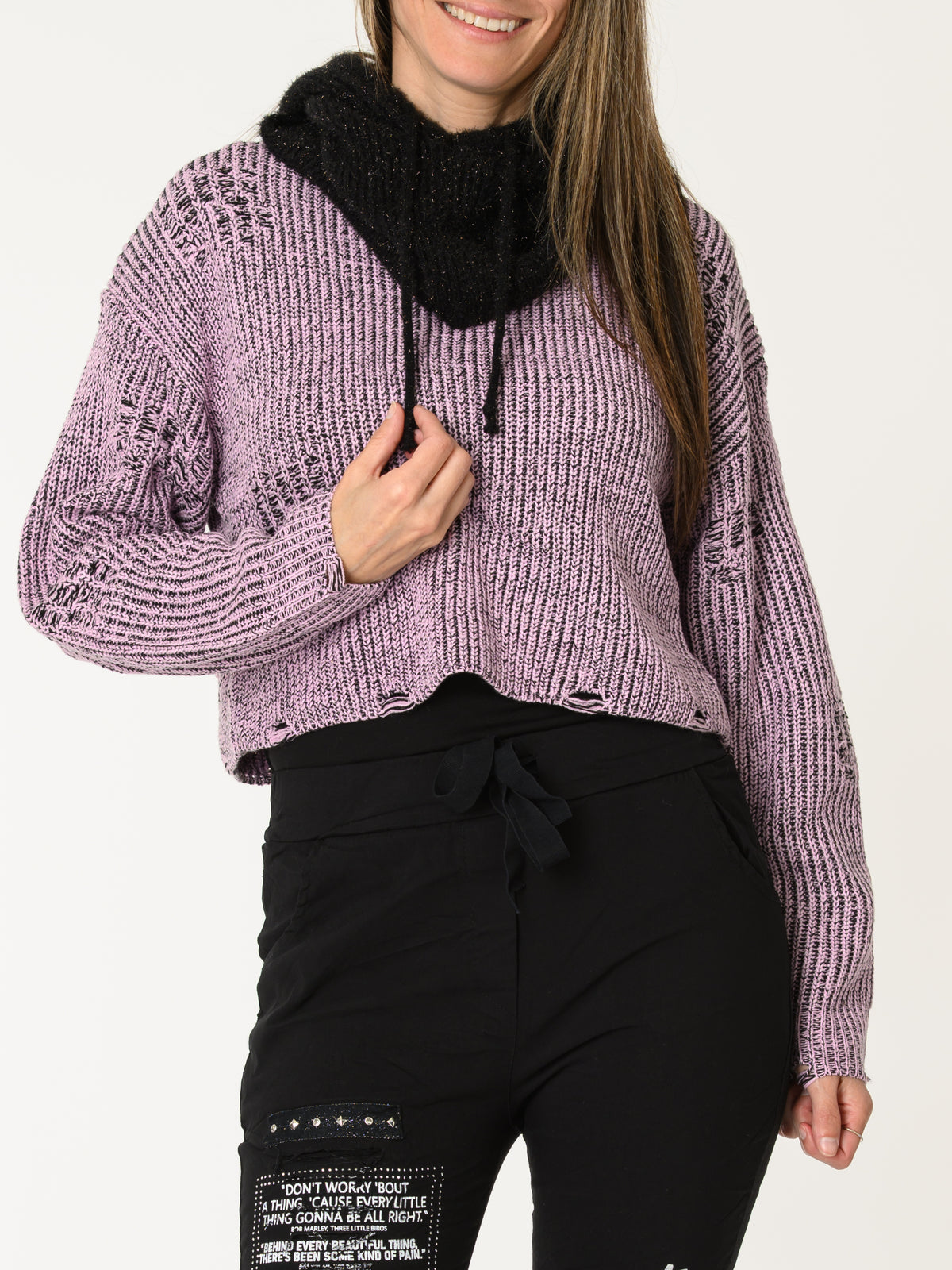 Chandail rose décontracté en tricot