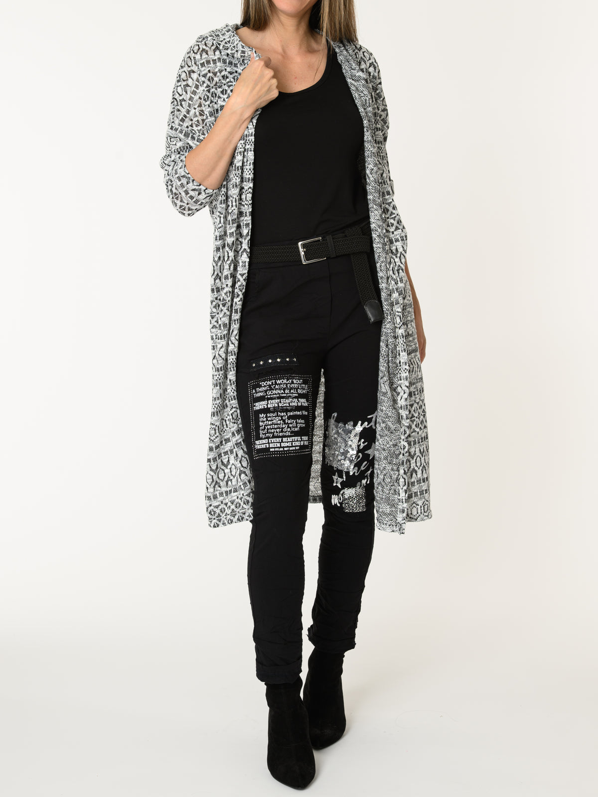 Veste à capuche avec imprimé de formes géométriques