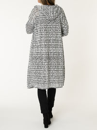 Veste à capuche avec imprimé de formes géométriques