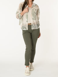 Chemise semi-transparente avec imprimé de paisleys