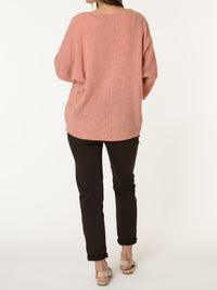 New - Chandail rose pâle en tricot