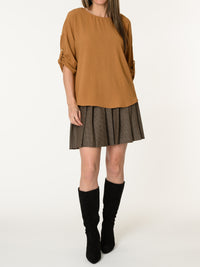 Blouse camel à manches 3/4