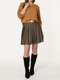 Blouse camel à manches 3/4