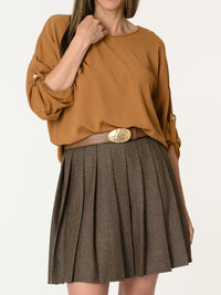 Blouse camel à manches 3/4