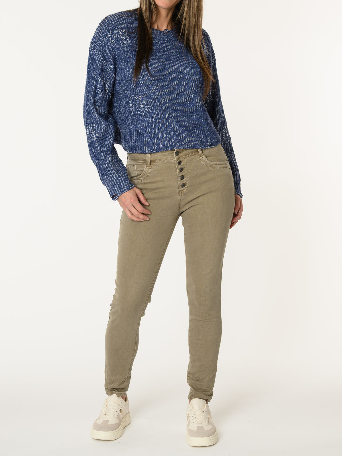 Chandail bleu décontracté en tricot