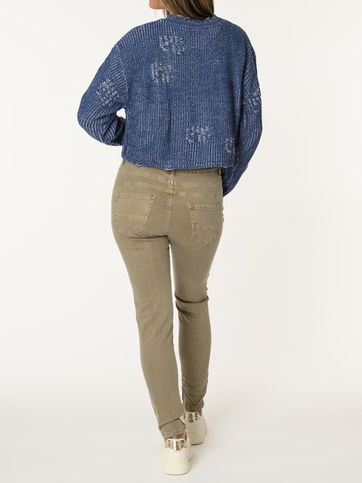 Chandail bleu décontracté en tricot