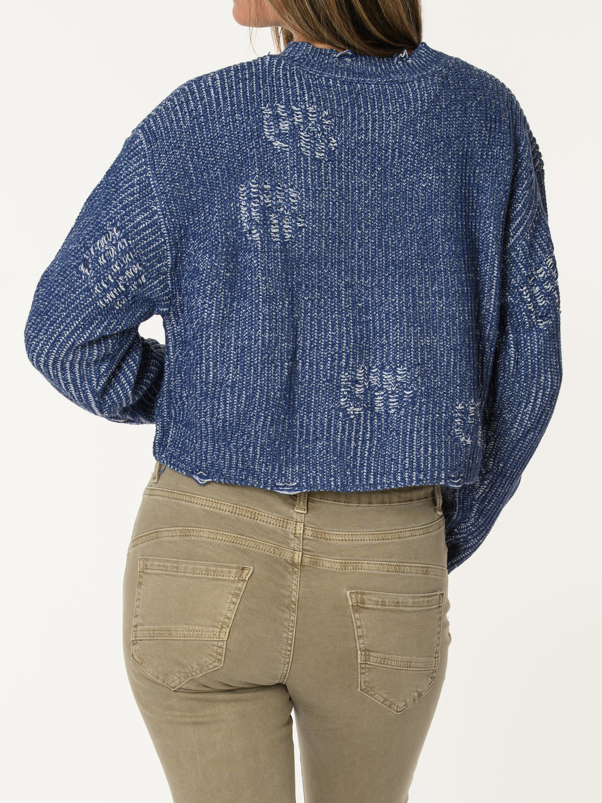Chandail bleu décontracté en tricot