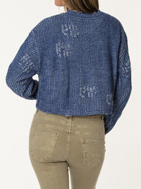 Chandail bleu décontracté en tricot