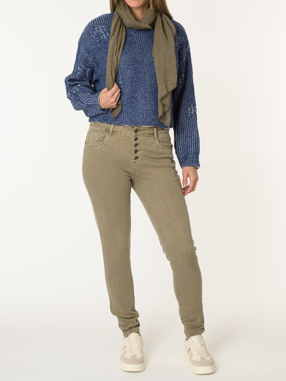 Chandail bleu décontracté en tricot