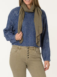 Chandail bleu décontracté en tricot