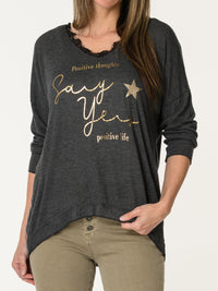 Chandail gris ''Positive Thoughts''