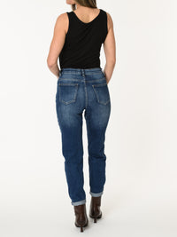Prévente 15 septembre - Jeans boyfriend avec patchwork