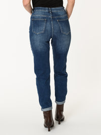 Prévente 15 septembre - Jeans boyfriend avec patchwork