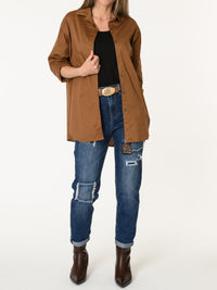 Chemise camel à manche longue