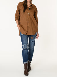 Chemise camel à manche longue