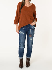 Chandail orange brique en tricot