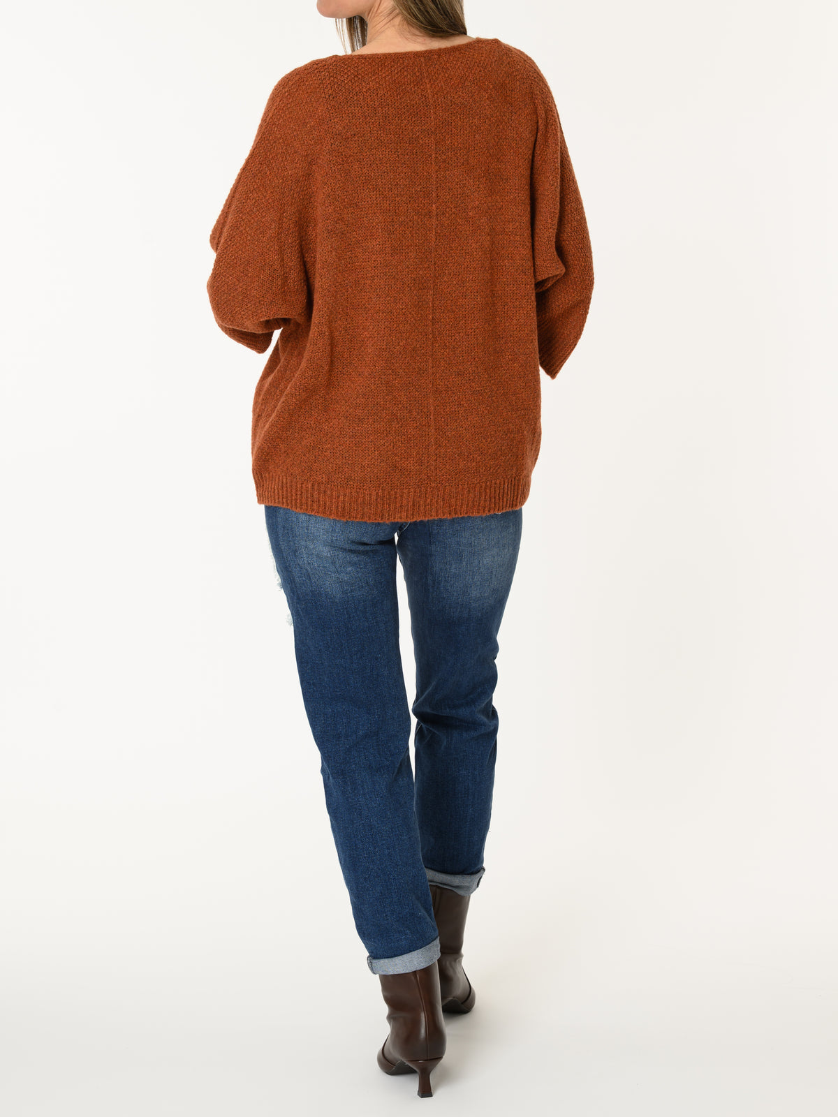 Chandail orange brique en tricot