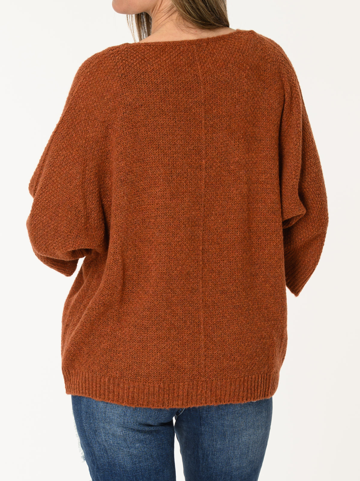 Chandail orange brique en tricot